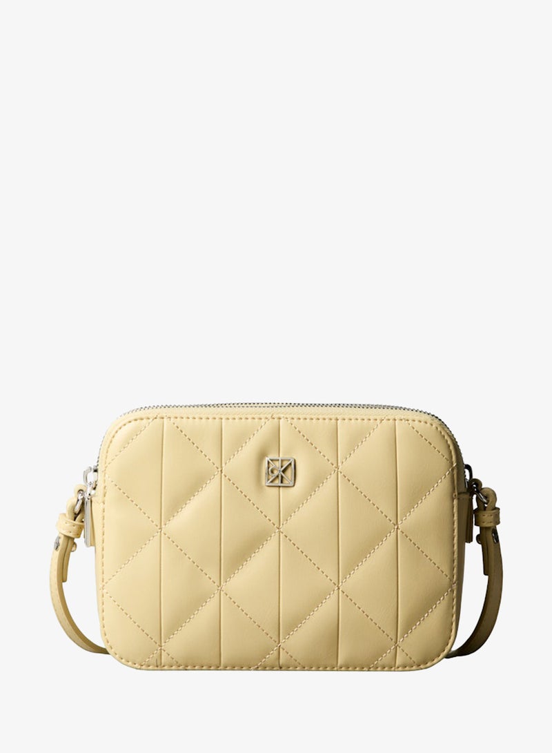 CALVIN KLEIN Quilted Emblem Logo Double Zip Camera Bag - Image 1